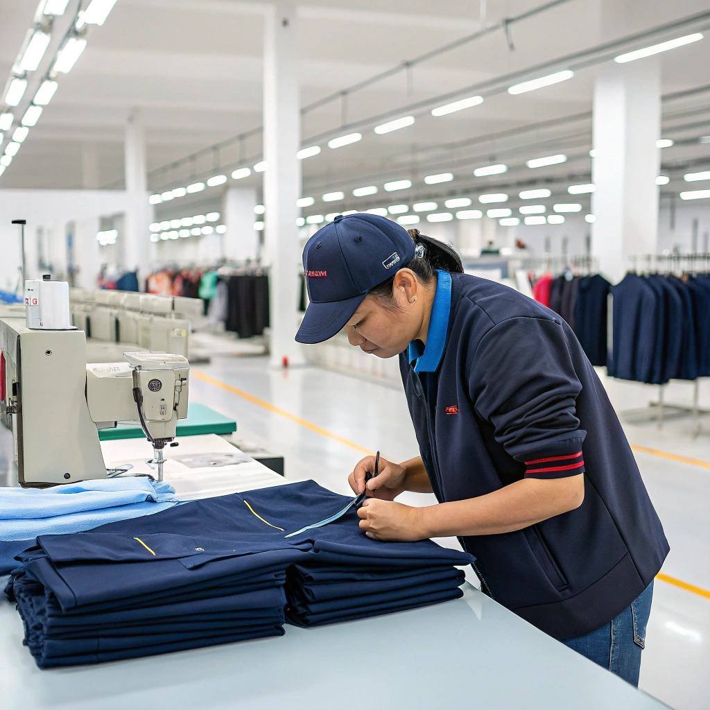 Quality inspection at a garment factory